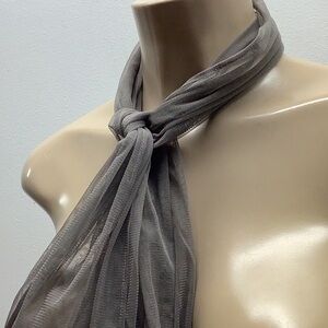 Zuliana Elegant Gray Sheer Scarf. Made In USA.